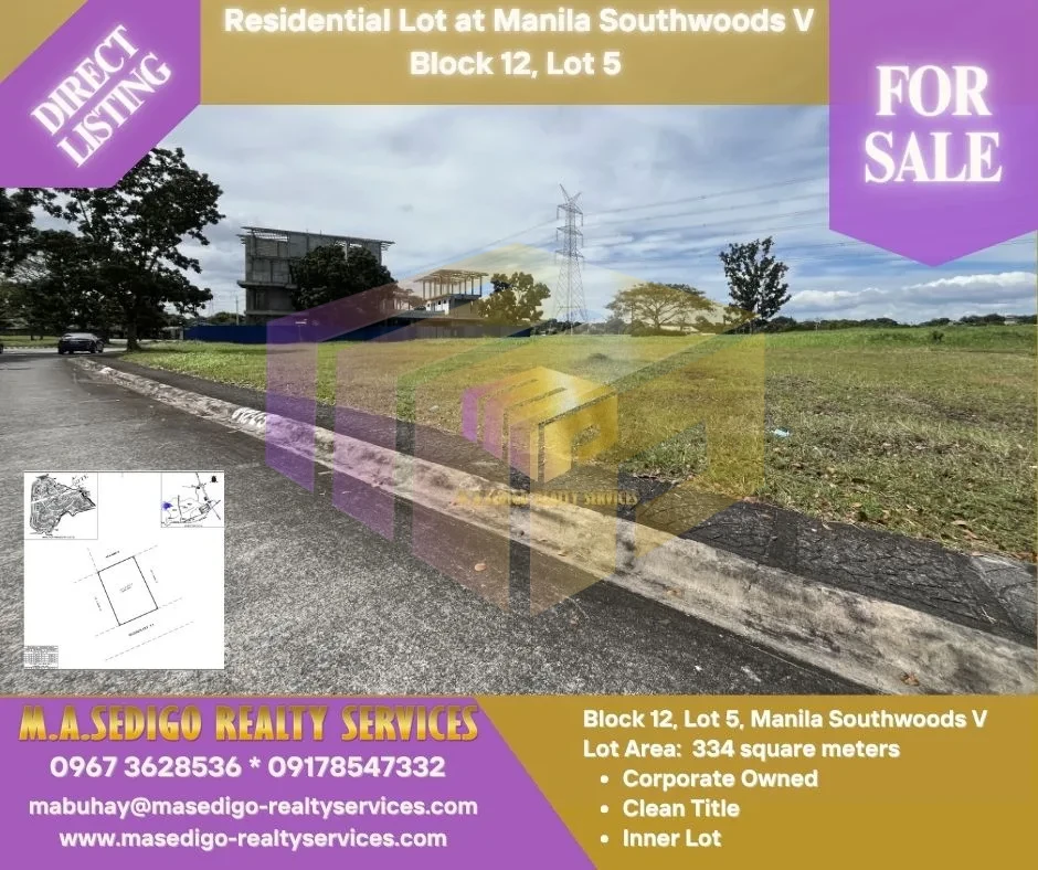 RESIDENTIAL LOT AT MANILA SOUTHWOODS RESIDENTIAL ESTATES 5 (03) FOR SALE image 1