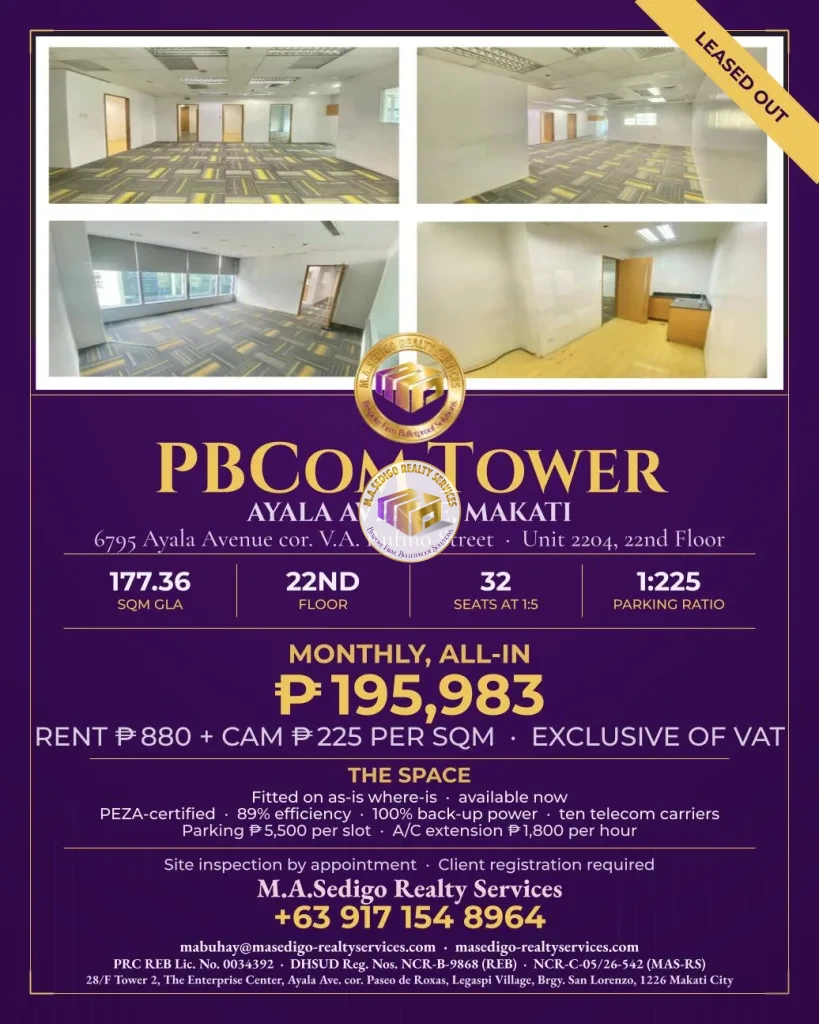 MOVE-IN READY OFFICE SUITE at PBCOM TOWER FOR LEASE image 1